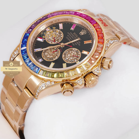 Latest Collection Chronograph 40 Rainbow Edition Yellow Gold With Black Dial Zr Factory
