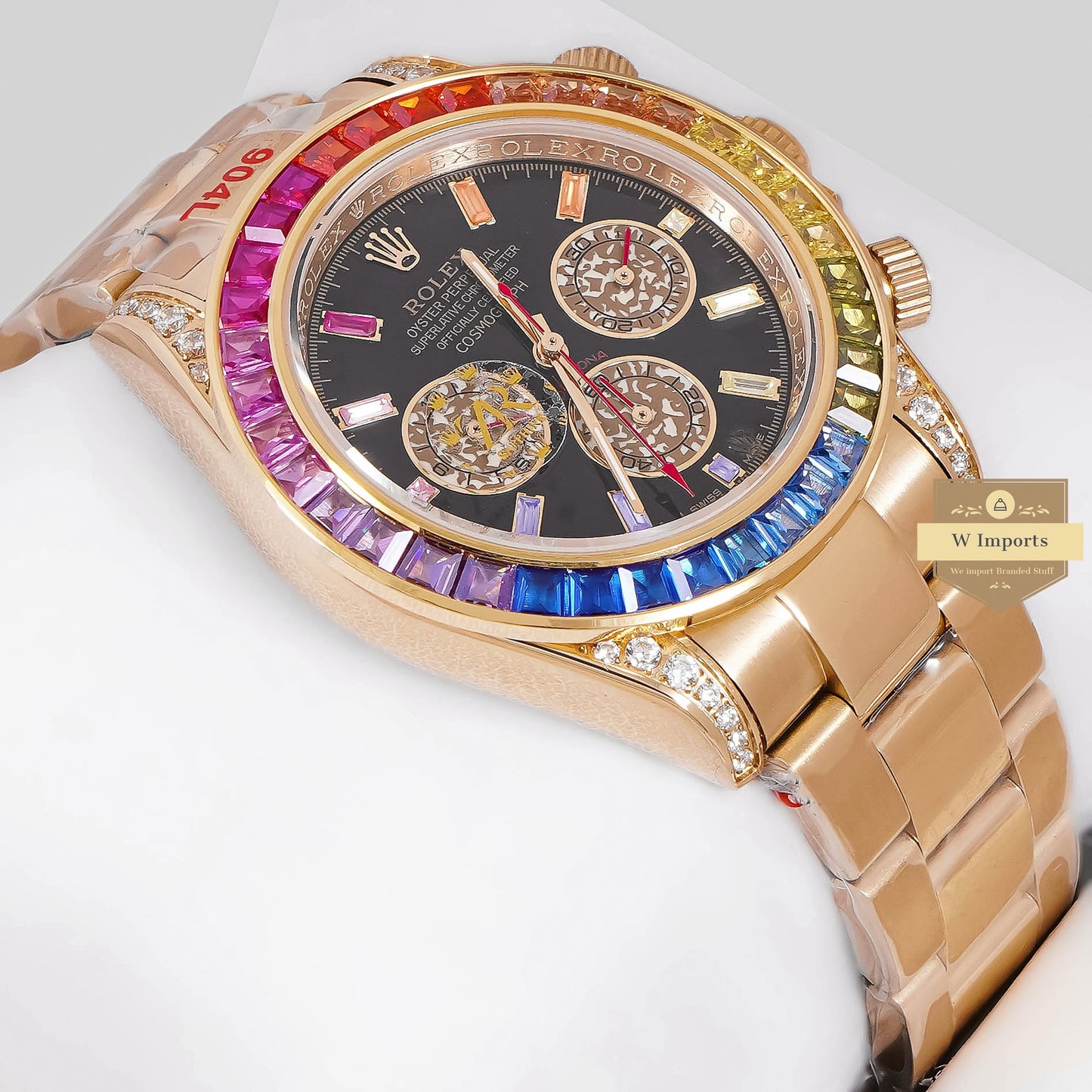 LATEST COLLECTION CHRONOGRAPH 40 RAINBOW EDITION YELLOW GOLD WITH BLACK DIAL ZR FACTORY