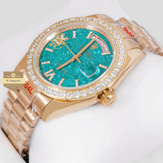 LATEST COLLECTION 40 YELLOW GOLD WITH OCEAN BLUE DIAL AUTOMATIC WATCH ZR FACTORY