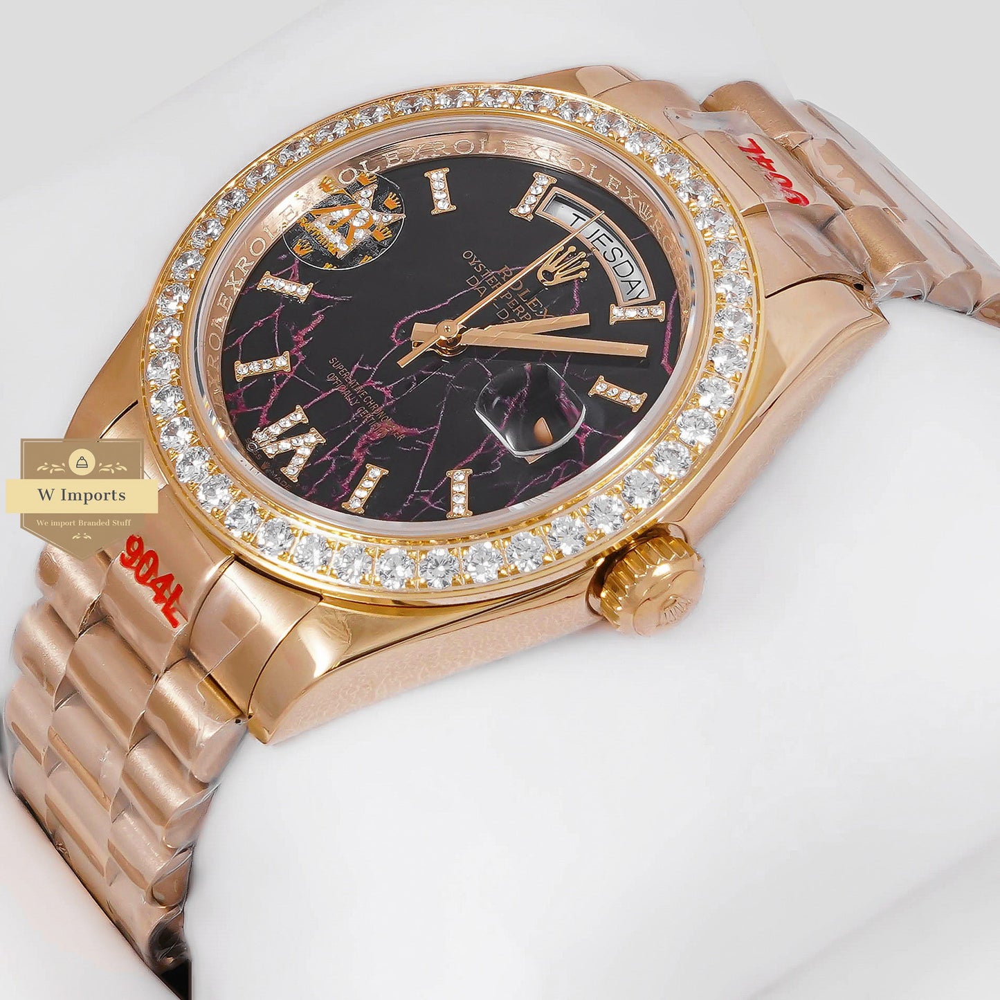 LATEST COLLECTION 40 YELLOW GOLD WITH BLACK NEON DIAL AUTOMATIC WATCH ZR FACTORY