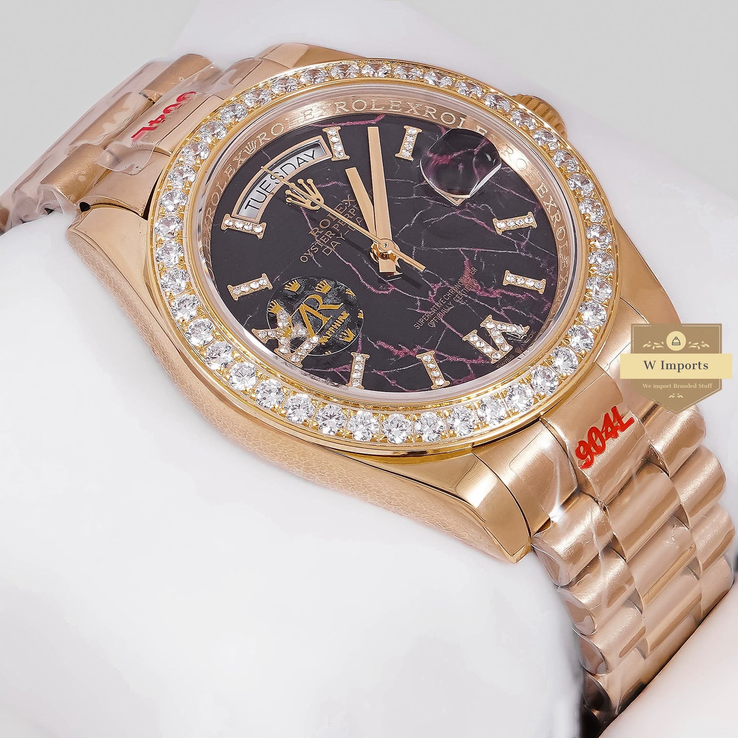 LATEST COLLECTION 40 YELLOW GOLD WITH BLACK NEON DIAL AUTOMATIC WATCH ZR FACTORY