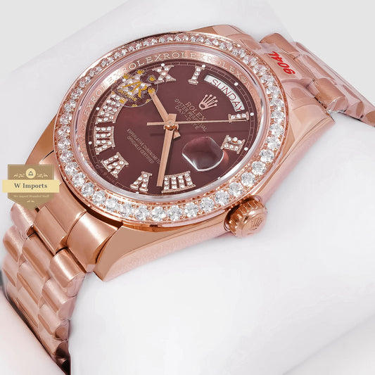 LATEST COLLECTION 40 ROSE GOLD WITH CHOCOLATE DIAL AUTOMATIC WATCH ZR FACTORY