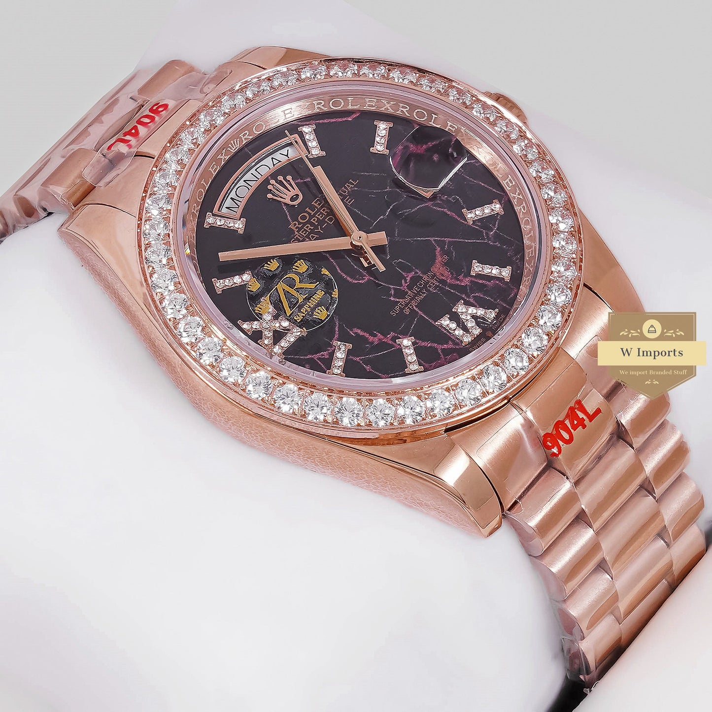 LATEST COLLECTION 40 ROSE GOLD WITH BLACK NEON DIAL AUTOMATIC WATCH ZR FACTORY