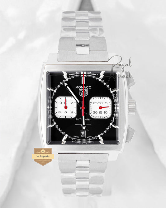 Latest Collection Calibre Chronograph Silver Stainless Steel With Black Dial