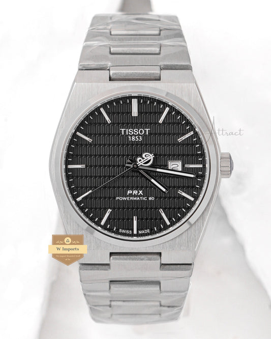Latest Collection Prx Silver Stainless Steel With Black Dial Quartz Watch