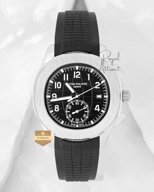 Latest Collection Down Second Silver Case With Black Dial & Rubber Strap