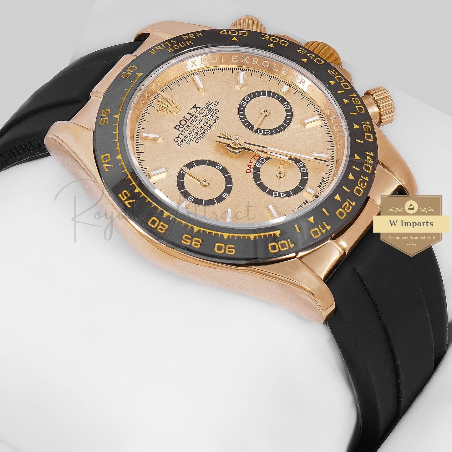 LATEST COLLECTION CHRONOGRAPH 40 YELLOW GOLD CASE WITH CERAMIC BEZEL & BLACK RUBBER STRAP ZR FACTORY