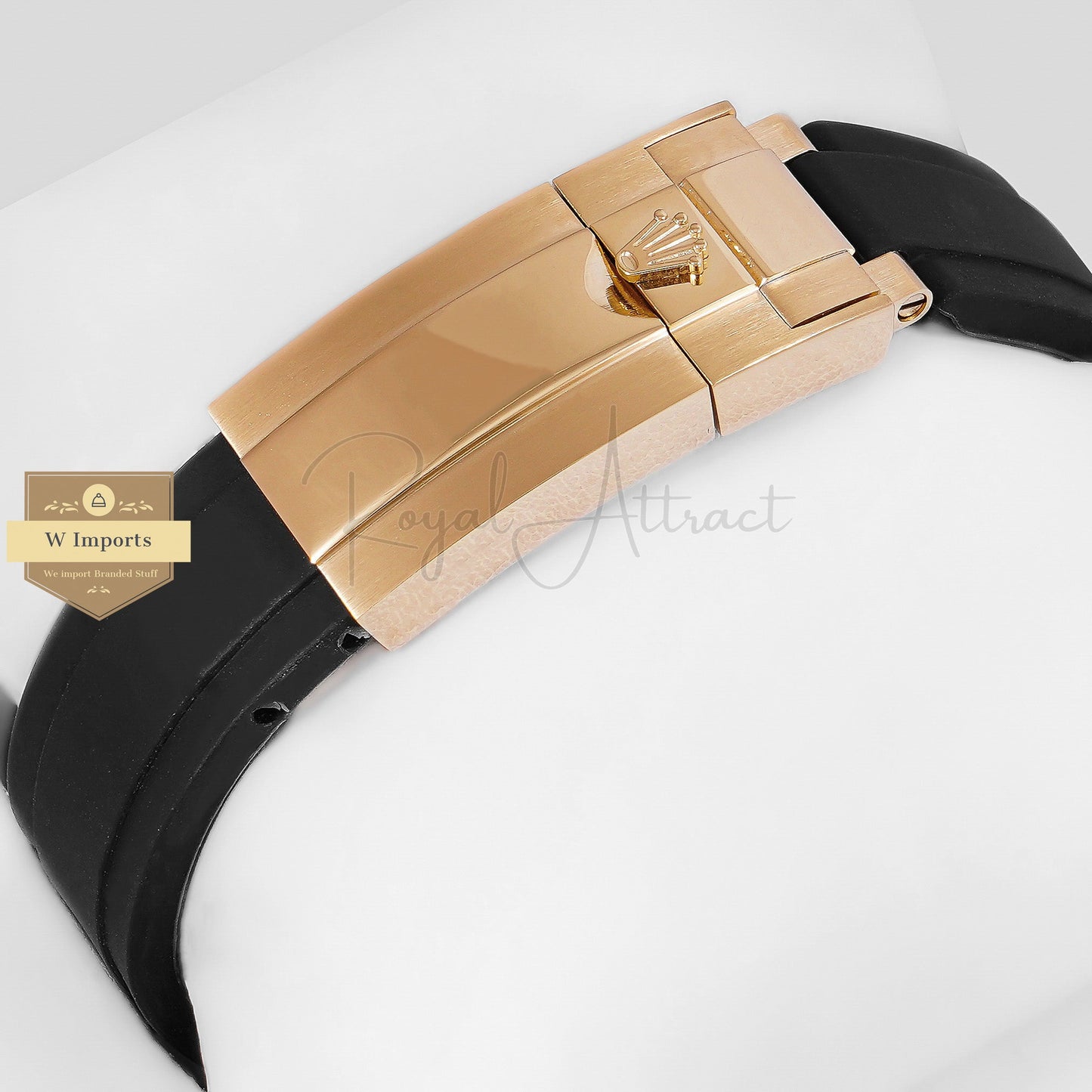 LATEST COLLECTION 42 YELLOW GOLD CASE WITH BLACK DIAL & PVC RUBBER STRAP AUTOMATIC WATCH ZR FACTORY