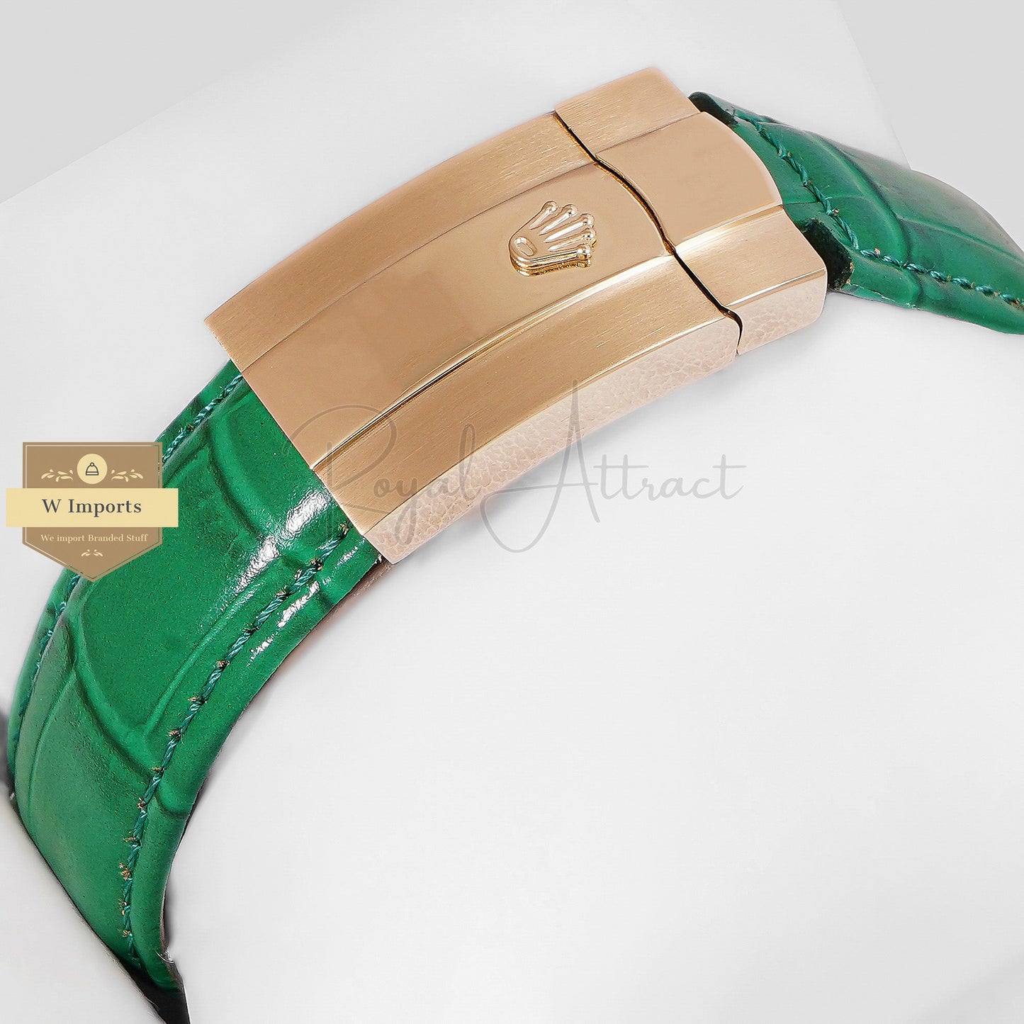 LATEST COLLECTION 36 YELLOW GOLD CASE WITH GREEN DIAL & LEATHER STRAP AUTOMATIC WATCH ZR FACTORY