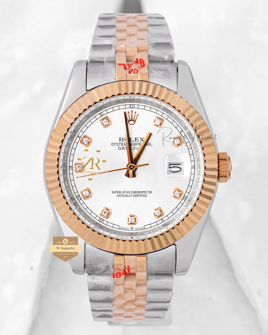 Latest Collection 41 Two Tone Yellow Gold With White Dial & Fluted Bezel Automatic Watch ZR Factory