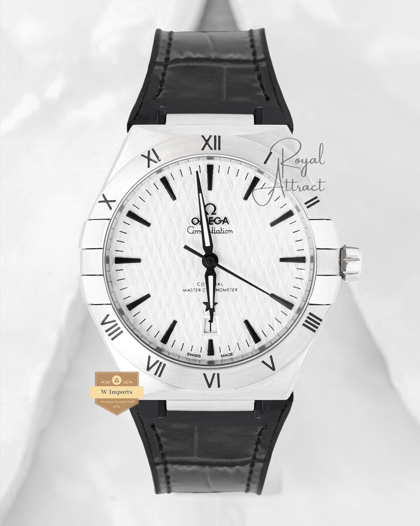 Latest Collection Silver Case With White Texture Dial Automatic Watch