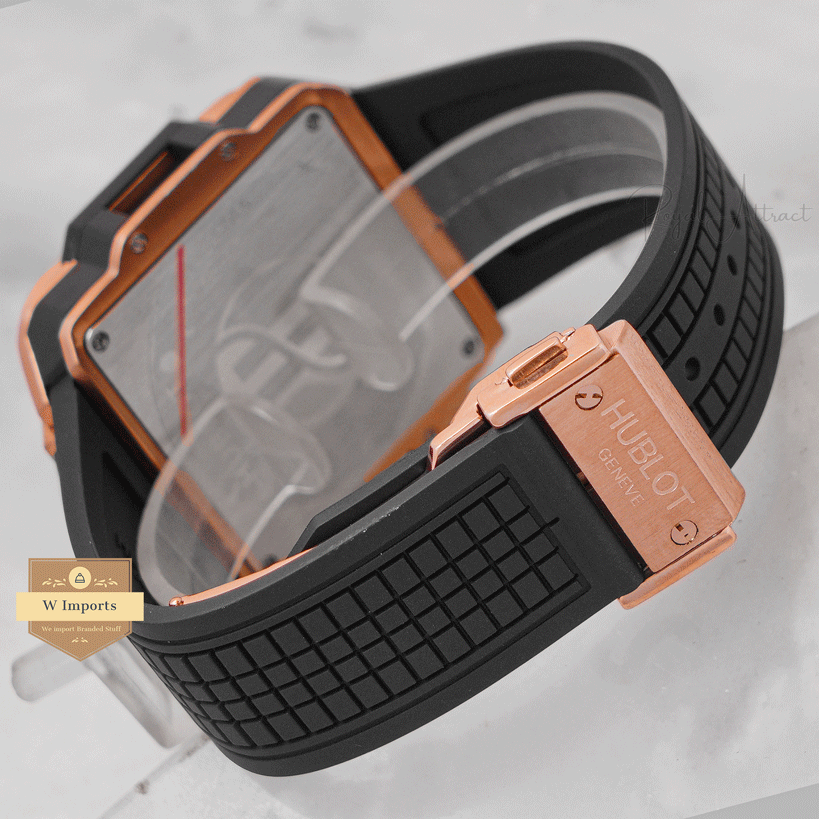 LATEST COLLECTION CHRONOGRAPH ROSE GOLD CASE WITH BLACK DIAL AND PVC STRAP
