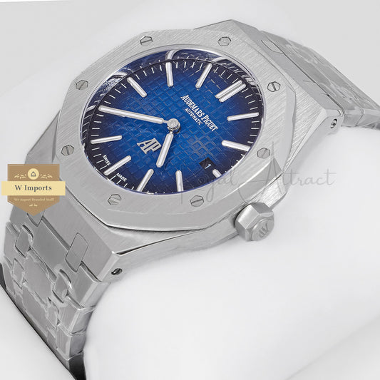 Latest Collection Silver With Blue Dial Chain Watch