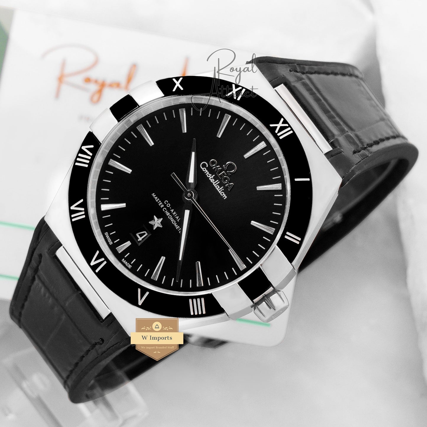 Latest Collection Silver Case With Black Dial Automatic Watch
