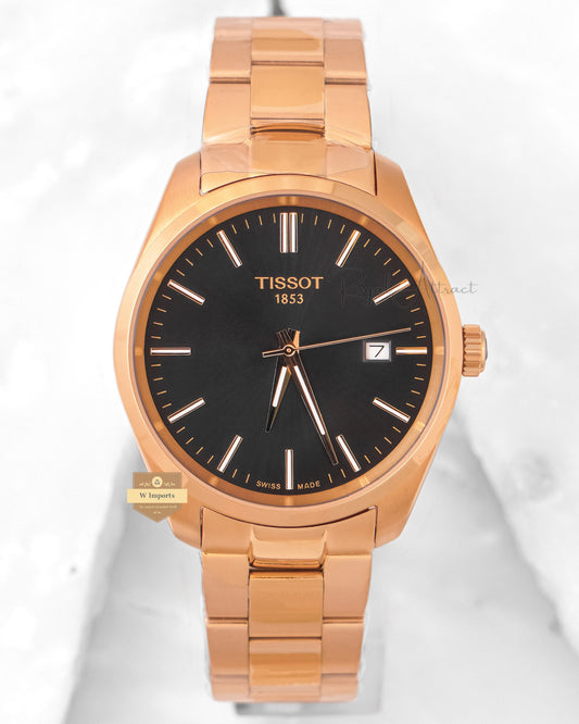 Latest Collection Yellow Gold With Black Dial Chain Watch