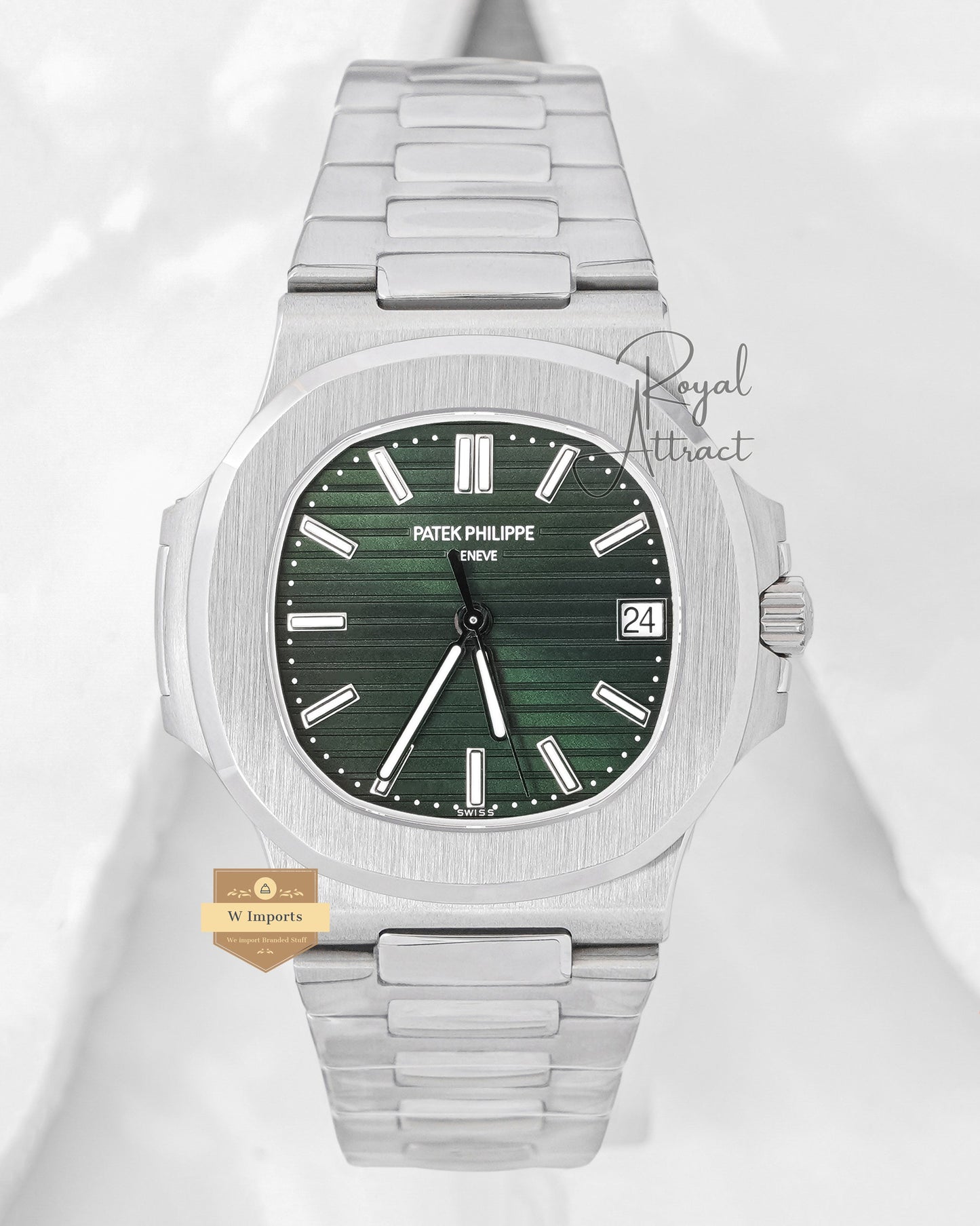 Latest Arrival Silver With Green Dial Super  C L 0 N E Standard