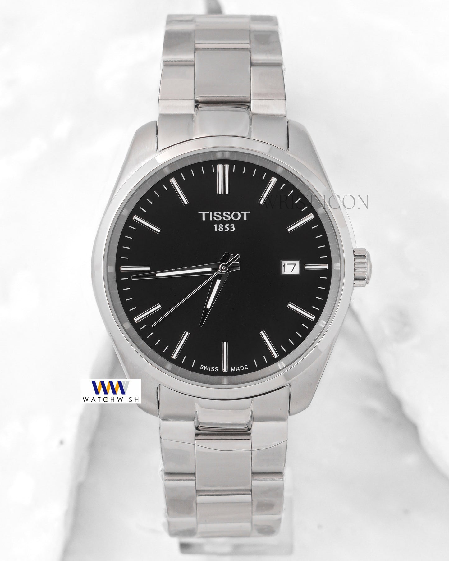 Latest Collection Silver With Black Dial Chain Watch