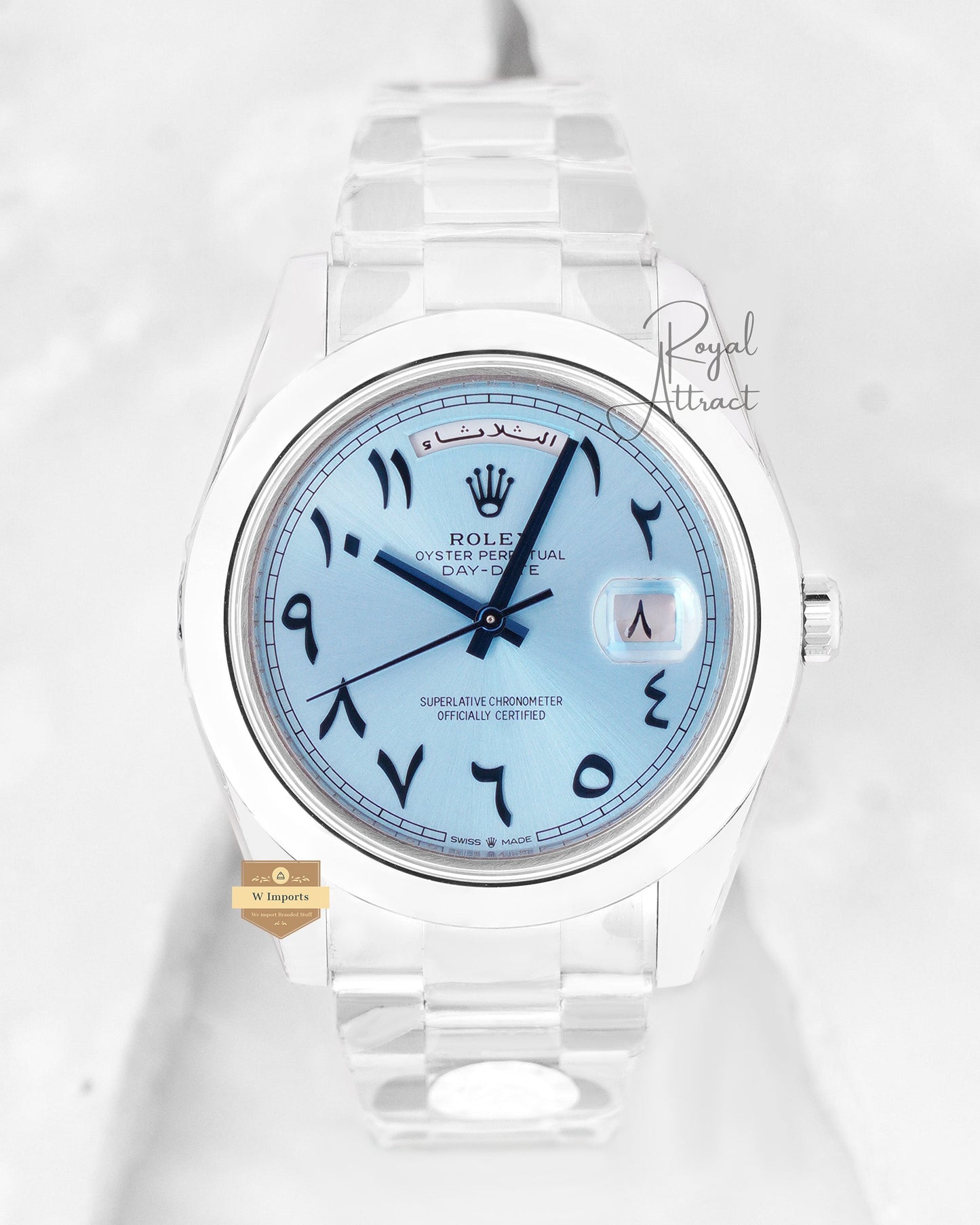 Latest Collection 40 Silver With Sky Blue Dial Automatic Watch Clean Made (Pre Order)
