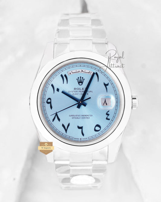 Latest Collection 40 Silver With Sky Blue Dial Automatic Watch Clean Made (Pre Order)