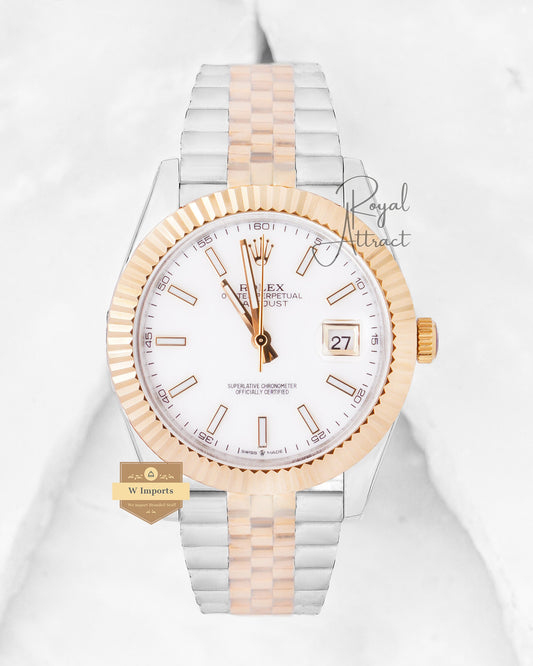 New Collection 40 Two Tone Yellow Gold With White Dial V3 Made