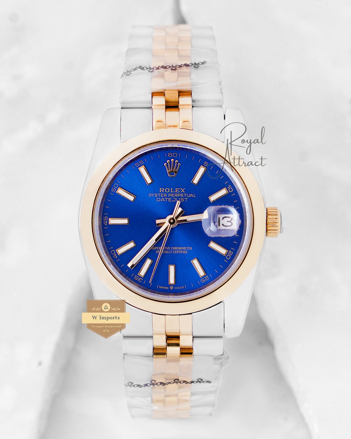 Latest Collection 36 Two Tone Yellow Gold With Blue Dial Automatic Watch Zr Factory