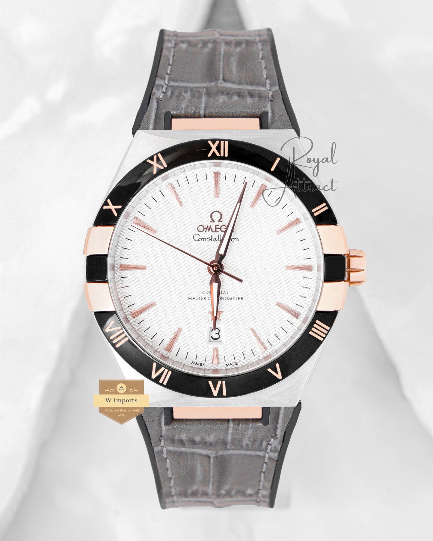 Latest Collection Silver Case With White Texture Dial Automatic Watch