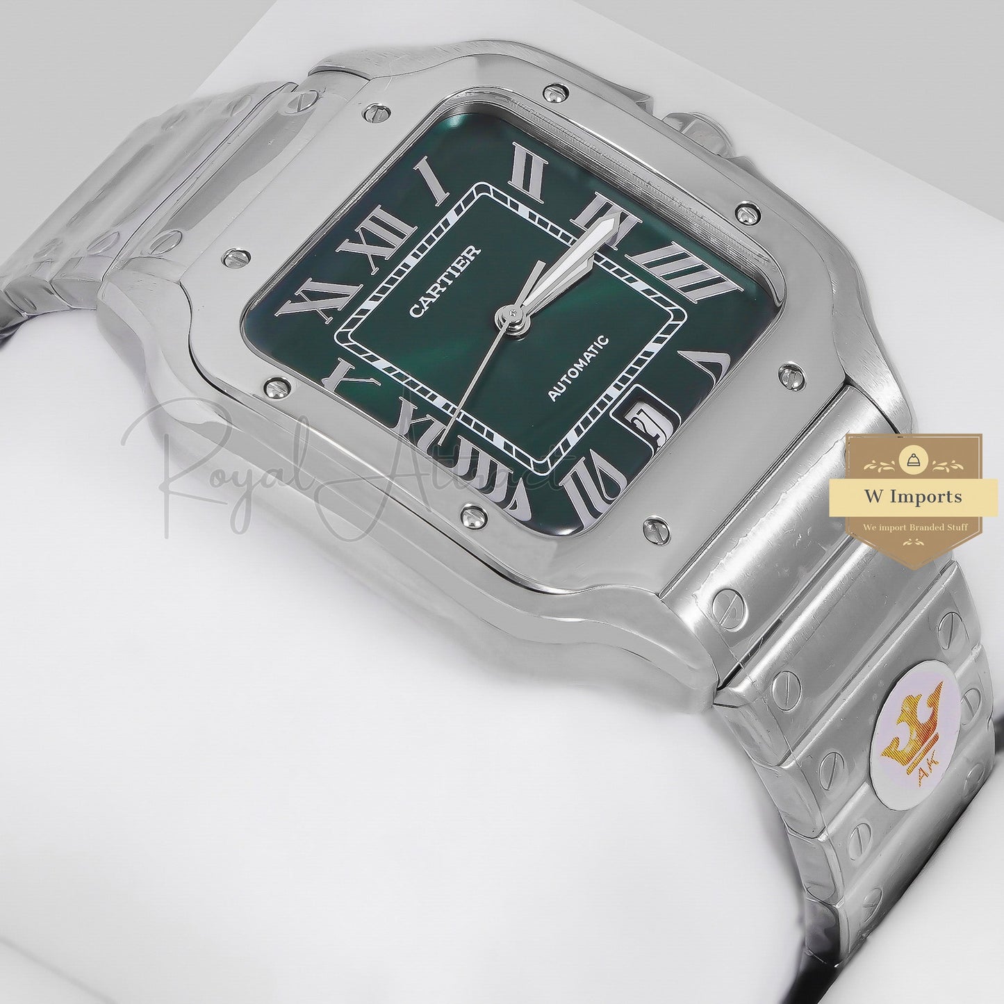 Latest Collection Silver With Green Dial And Roman Numeral Automatic Watch