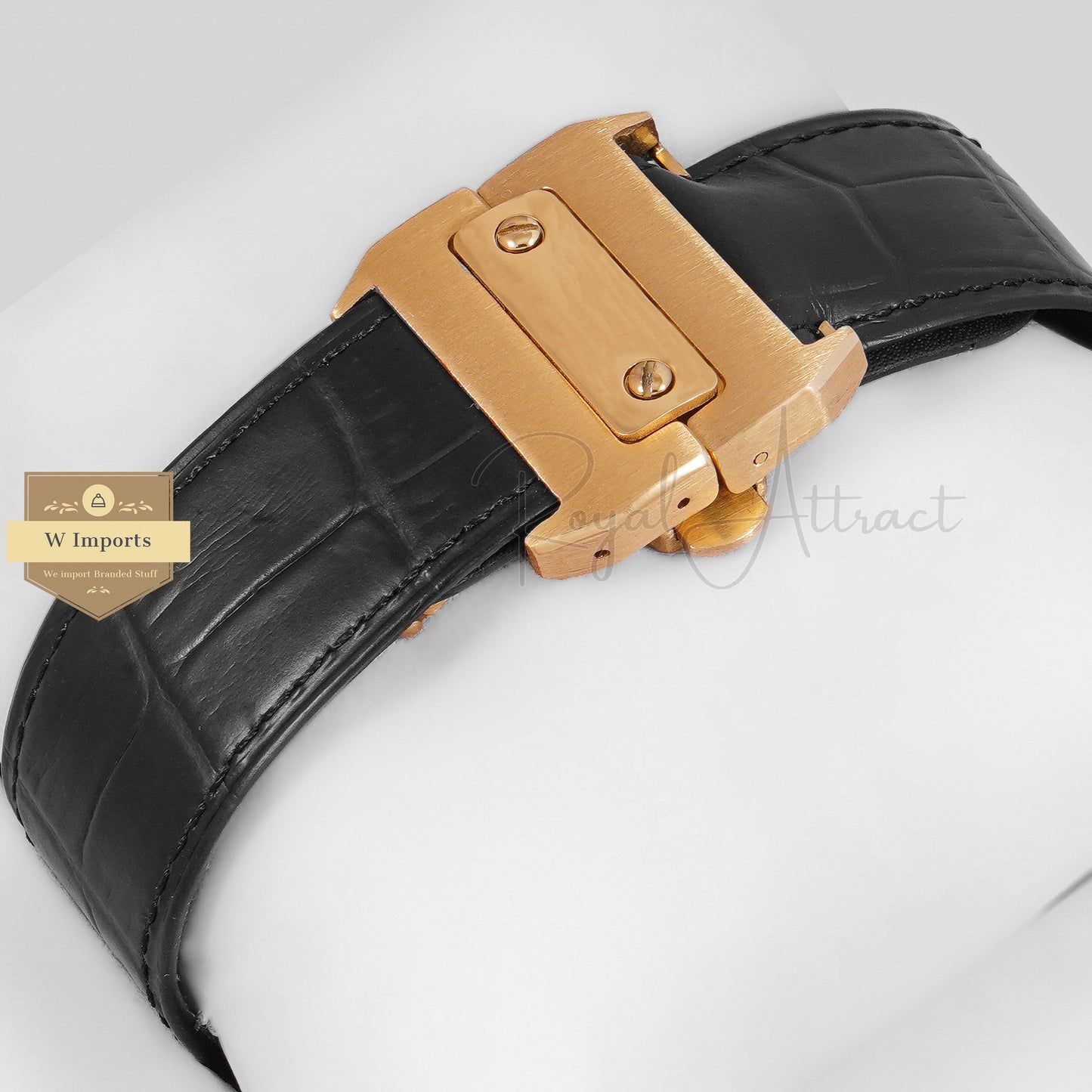 Latest Collection Chronograph Yellow Gold Case With White Dial & Black Leather Strap