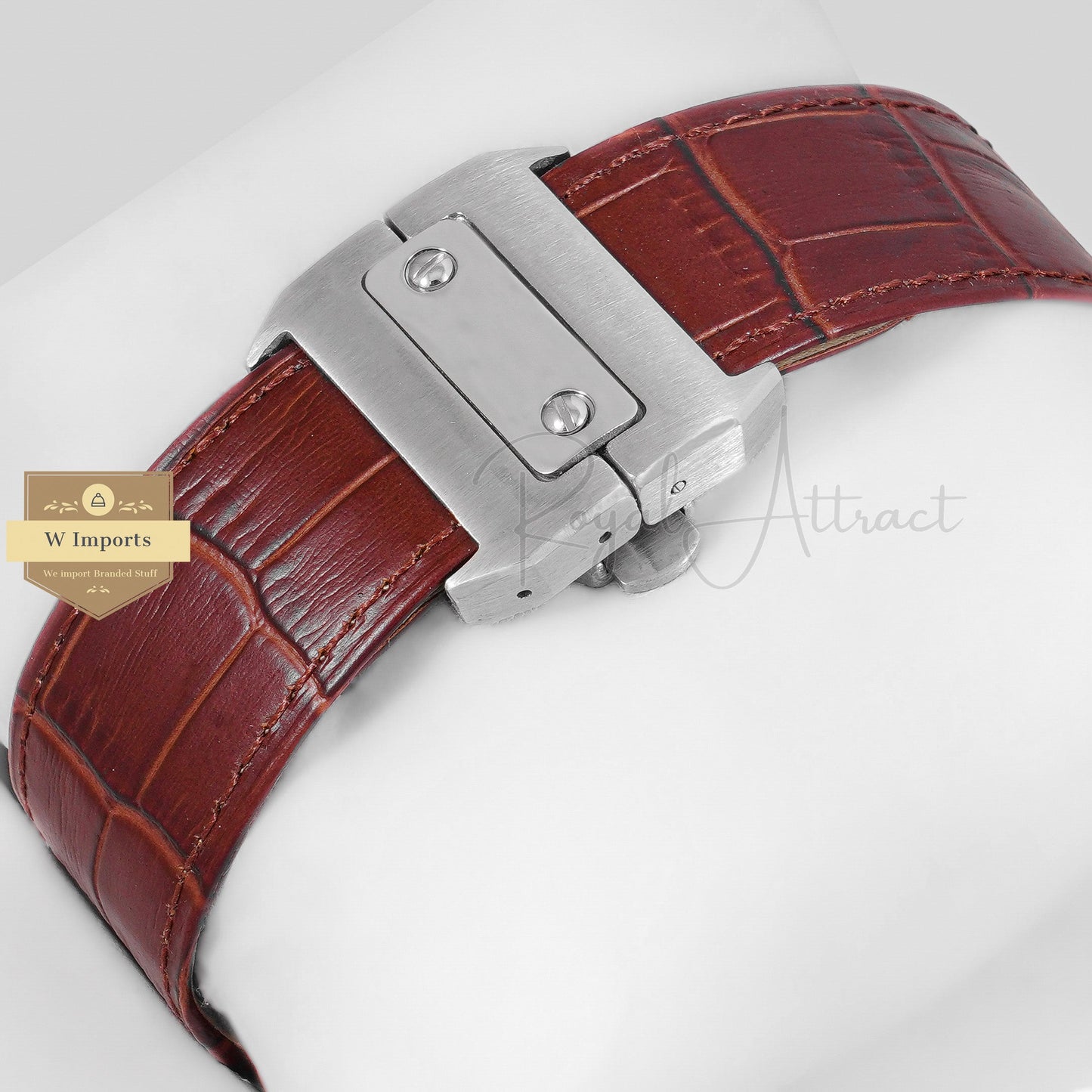 Latest Collection Chronograph Silver Case With White Dial & Brown Leather Strap