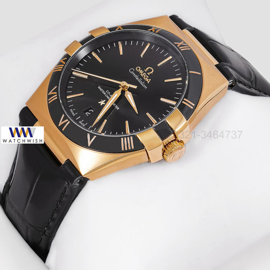 Latest Collection Yellow Gold Case With Black Dial Automatic Watch