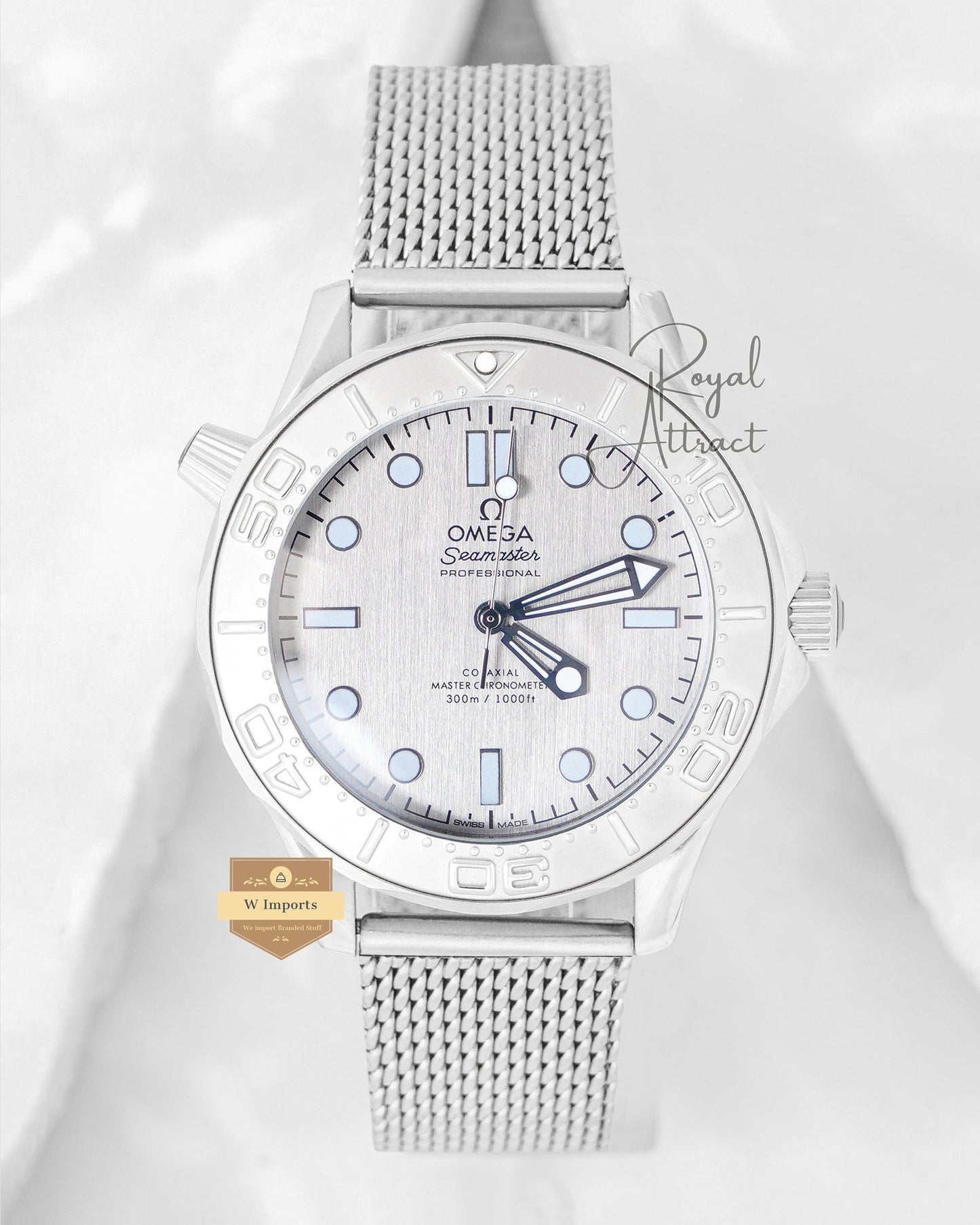 Latest Collection All Silver With Dial & Bezel With Mesh Bracelet Automatic Watch