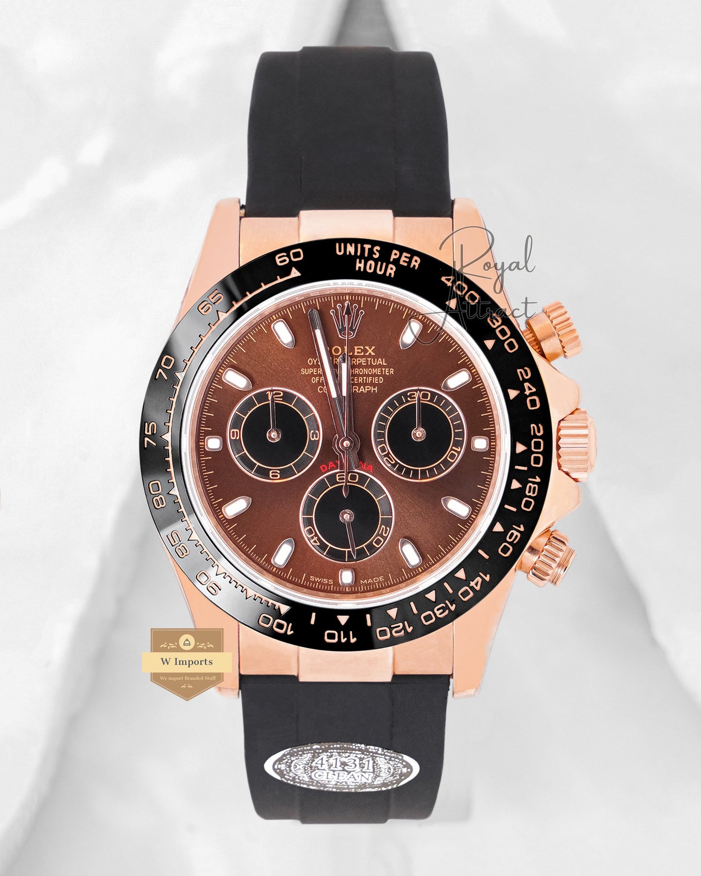 Premium Collection Rose Gold Case With Brown Dial Clean Made