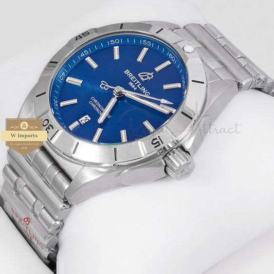 Latest Collection Silver With Blue Dial Automatic Chain Watch