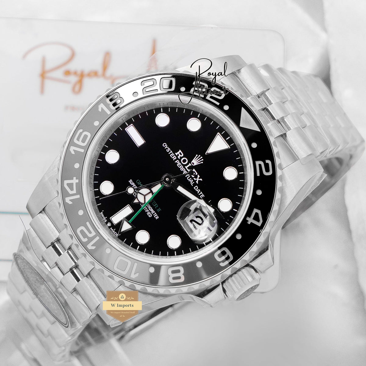 Latest Collection Bwayne Silver Premium Gmt Clean Made Automatic Watch