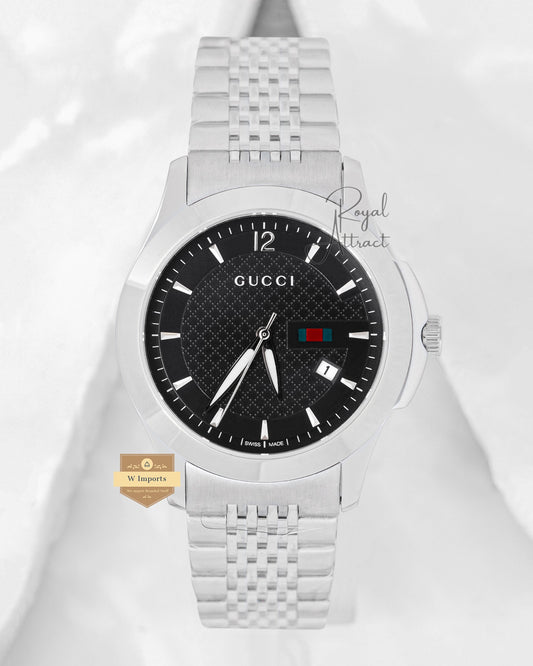 Latest Collection Silver With Black Dial Chain Watch