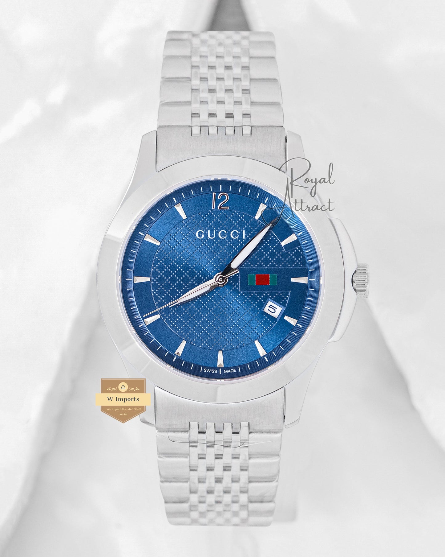 Latest Collection Silver With Blue Dial Chain Watch