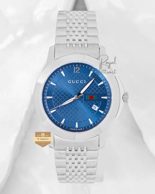 Latest Collection Silver With Blue Dial Chain Watch