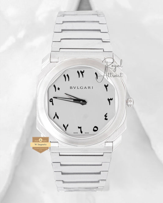 Latest Collection Ultra Slim Silver With Gray Dial Arabic Index Chain Watch