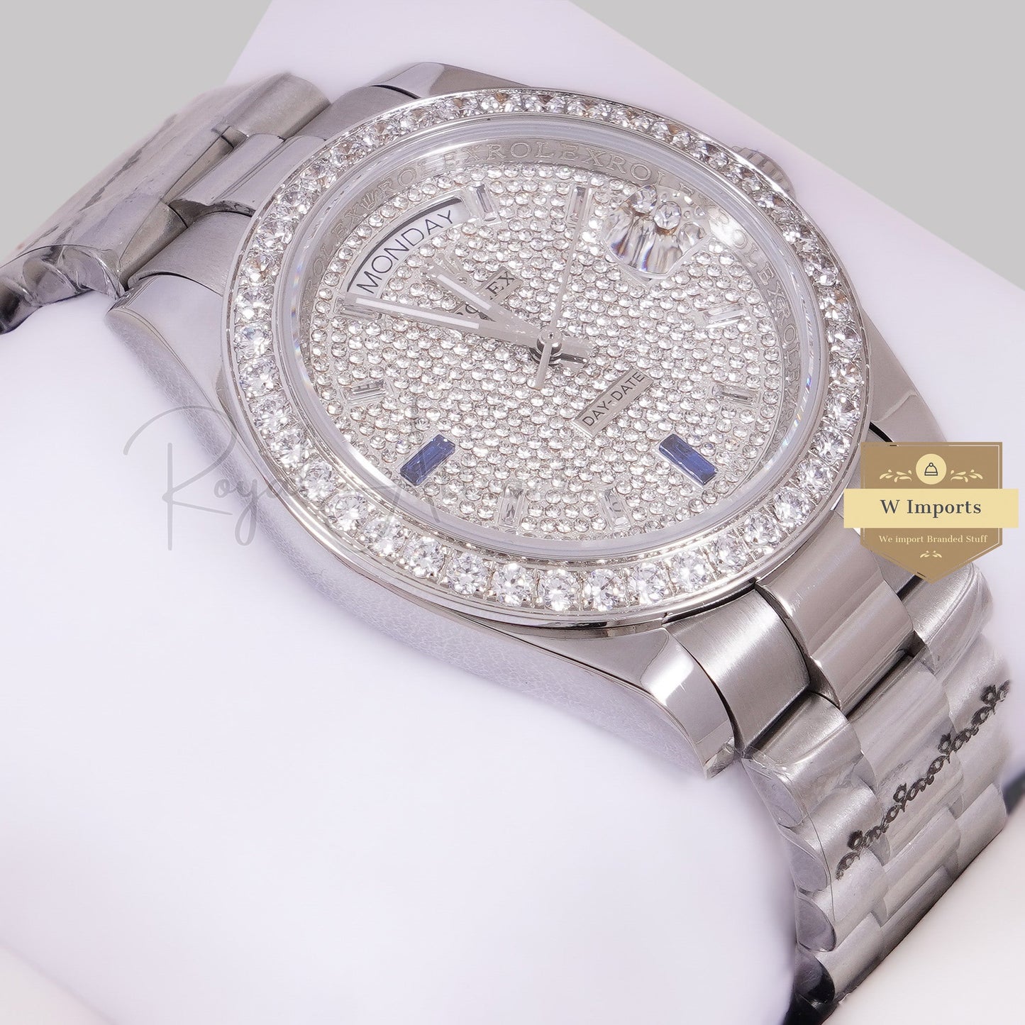 LATEST COLLECTION 40 SILVER WITH STONE DIAL & BEZEL AUTOMATIC WATCH ZR FACTORY