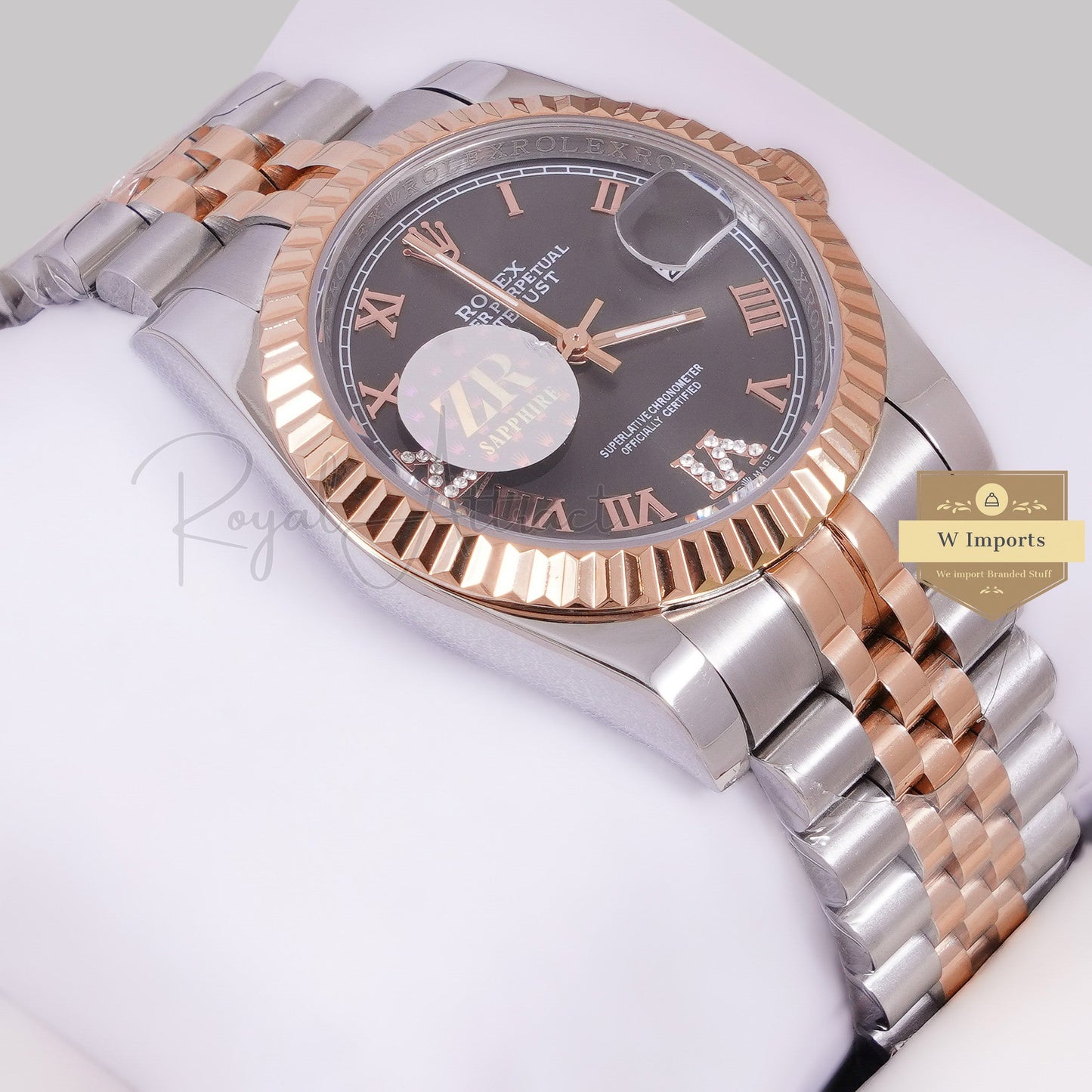 Latest Collection 36 Two Tone Rose Gold With Charocoal Gray Dial Zr Factory