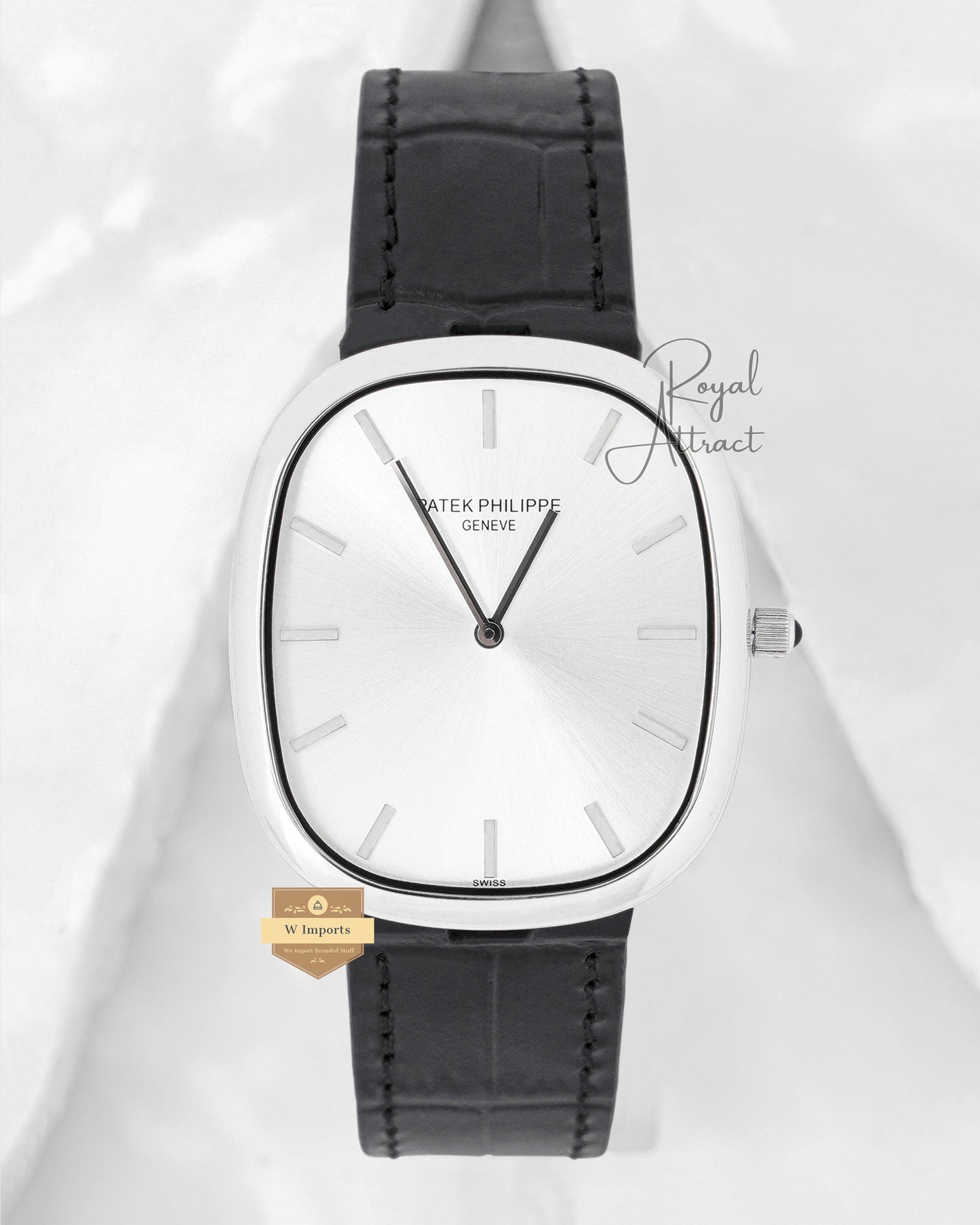 Latest Collection Silver Case With White Dial & Leather Strap