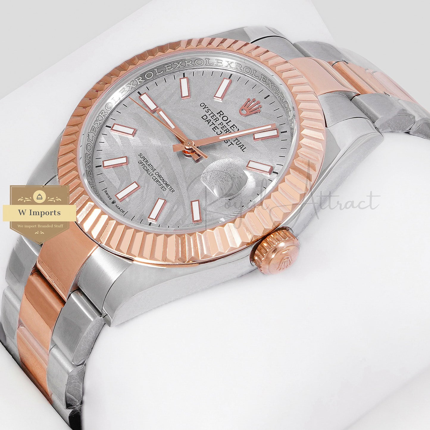 LATEST COLLECTION 41 TWO TONE ROSE GOLD WITH GREY DIAL AUTOMATIC WATCH ZR FACTORY