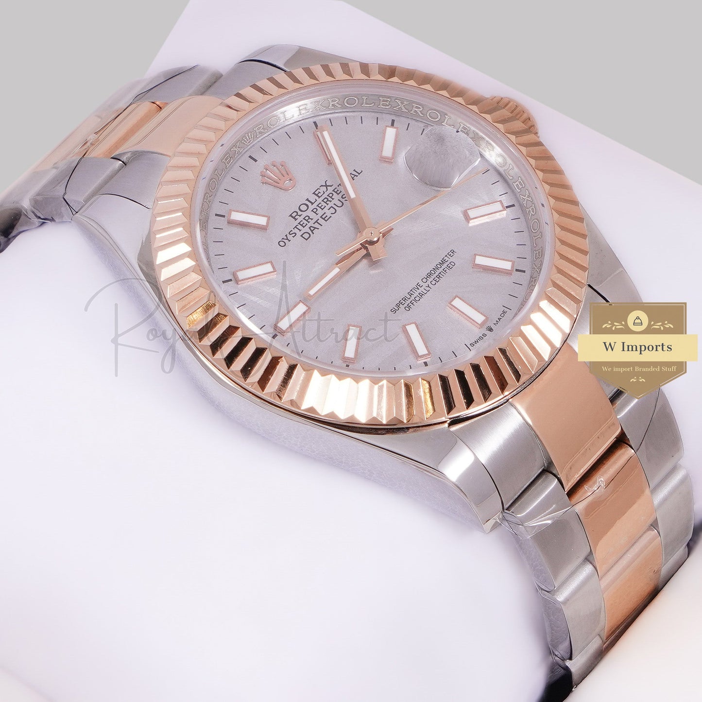 LATEST COLLECTION 41 TWO TONE ROSE GOLD WITH GREY DIAL AUTOMATIC WATCH ZR FACTORY