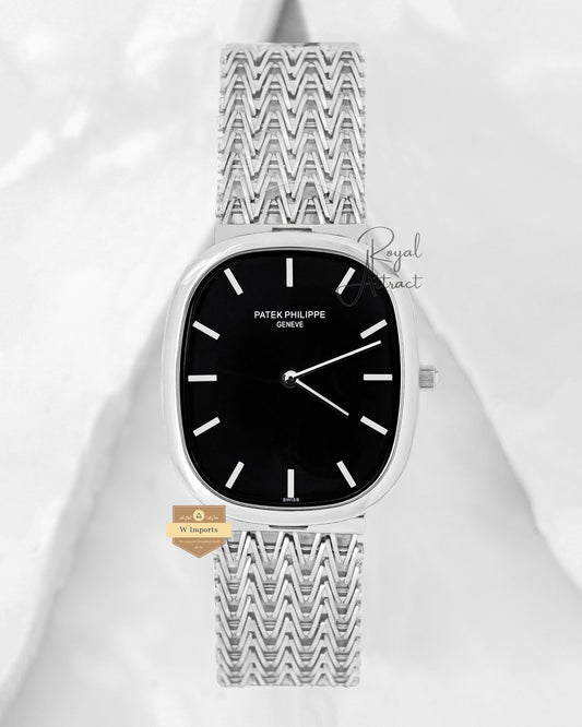 Latest Collection Square Silver With Black Dial Chain Watch