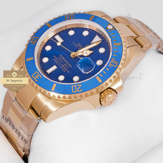 Latest Collection 40 Yellow Gold With Blue Dial & Bezel Watch ZR Factory