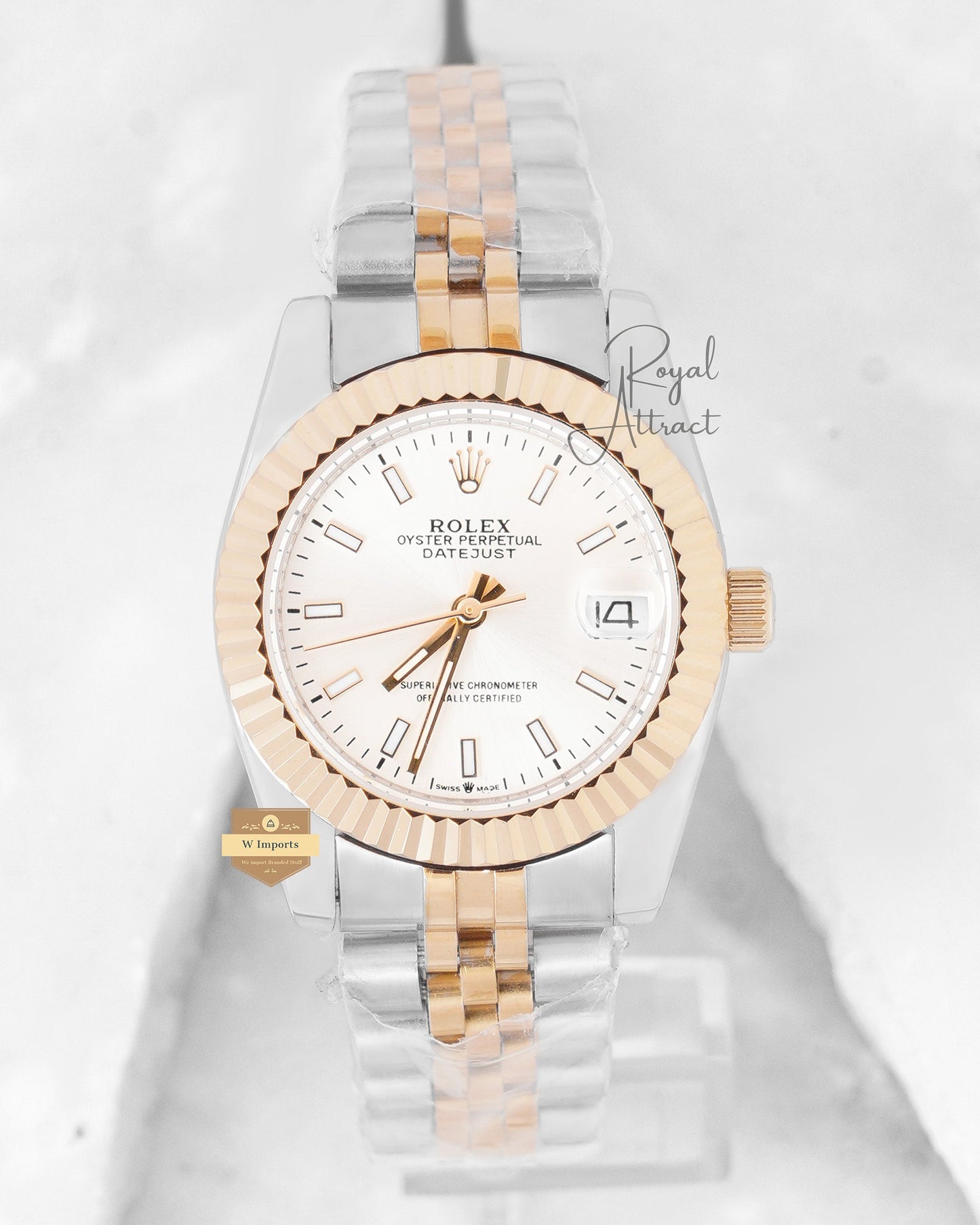 Latest Ladies Collection 31 Two Tone Yellow Gold With White Dial Automatic Watch ZR Factory