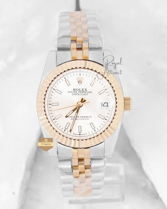 Latest Ladies Collection 31 Two Tone Yellow Gold With White Dial Automatic Watch ZR Factory