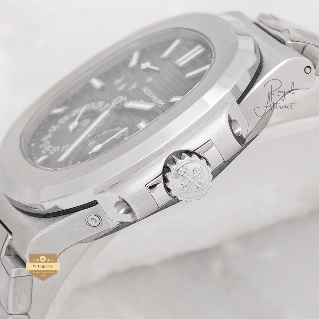 Premium Collection Chronograph Moon Phase Silver With Blue Dial Automatic Watch