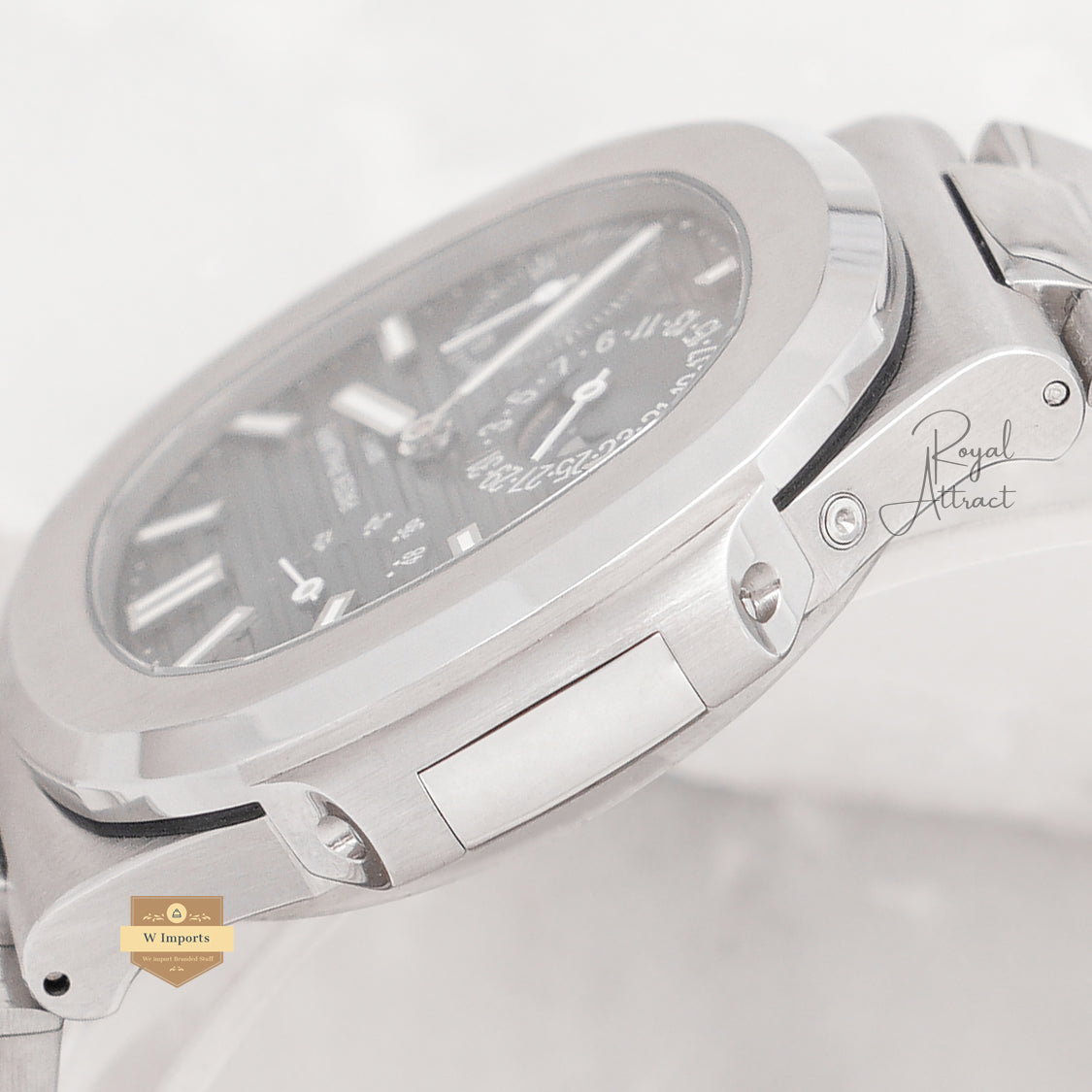 Premium Collection Chronograph Moon Phase Silver With Blue Dial Automatic Watch
