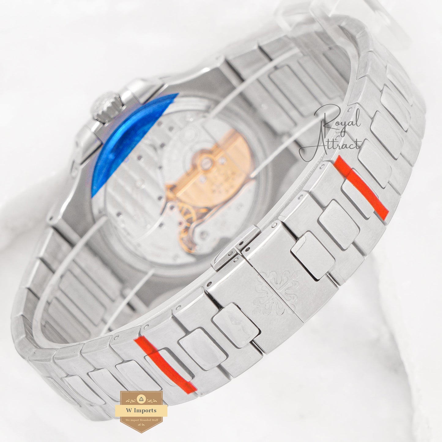 Premium Collection Chronograph Moon Phase Silver With Blue Dial Automatic Watch